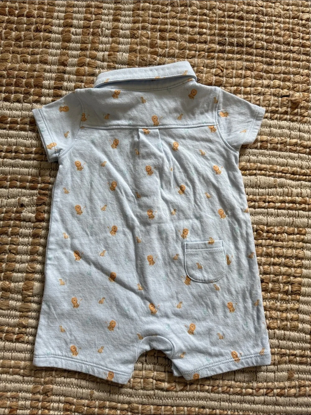 Janie & Jack Polo Romper - Light Blue